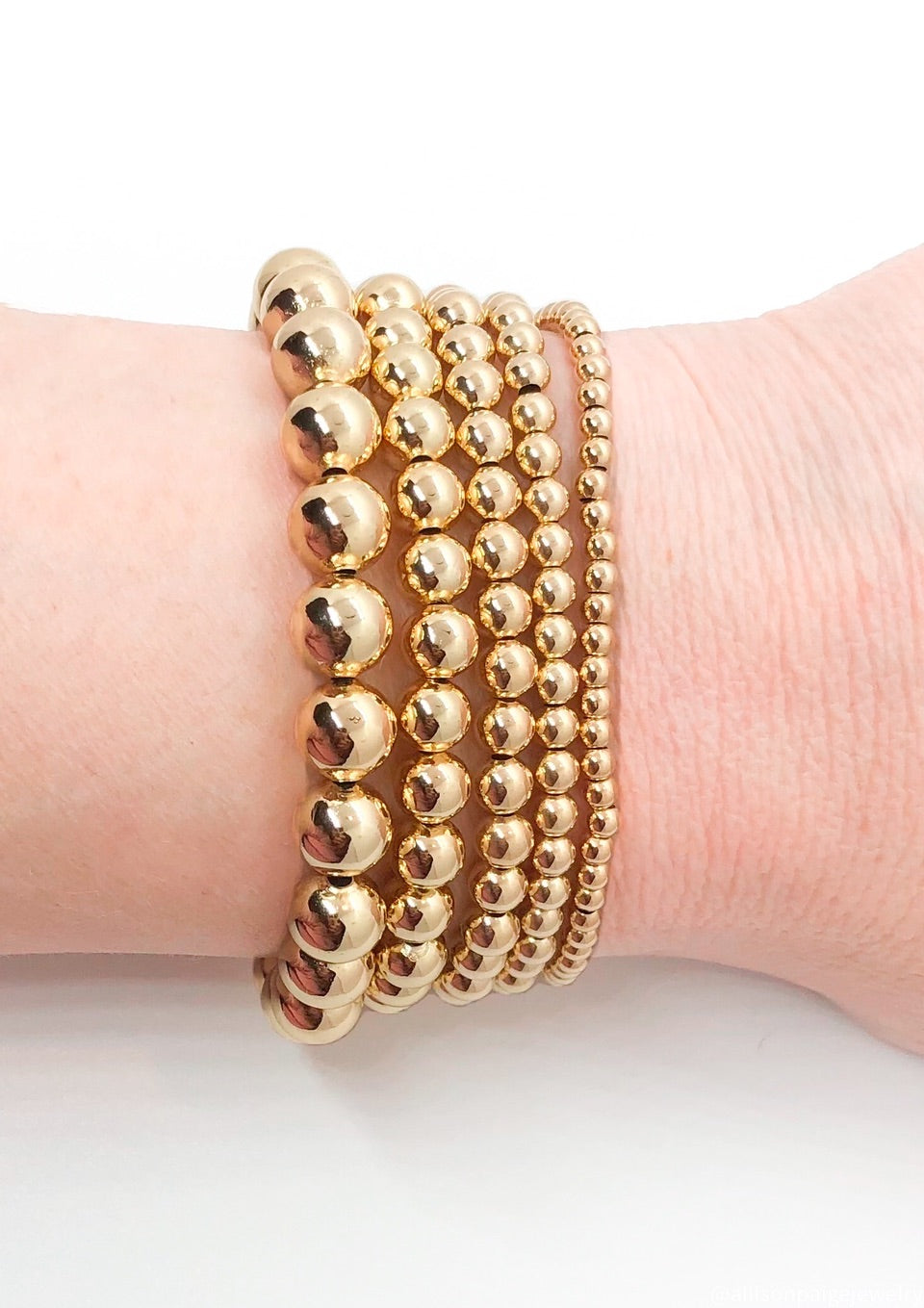 3mm Gold Bead Bracelet — Clementine Designs